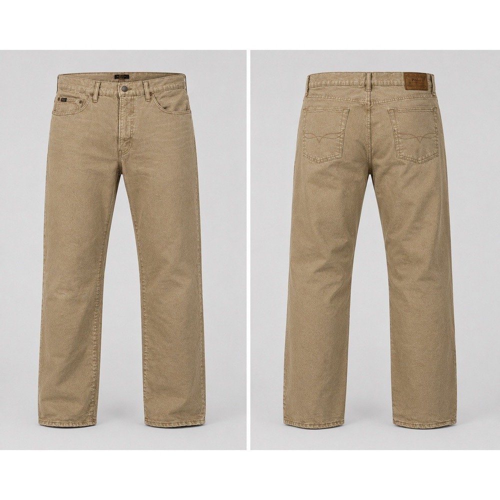 Polo Ralph Lauren Jeans Men's 36x32 Varick Slim Straight Tan Dungaree VTG